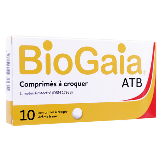 BIOGAIA ATB 10 COMPRIM√âS A CROQUER AR√îME FRAISE