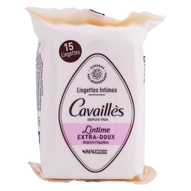 ROGE CAVAILLES LINGETTES INTIMES EXTRA DOUX 15 LINGETTES